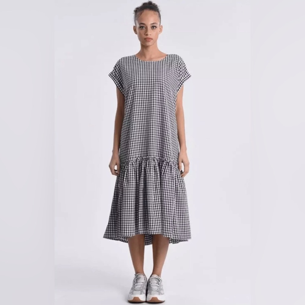 Lili Sidonio Vichy Gingham Check Drop waist Dress Q30